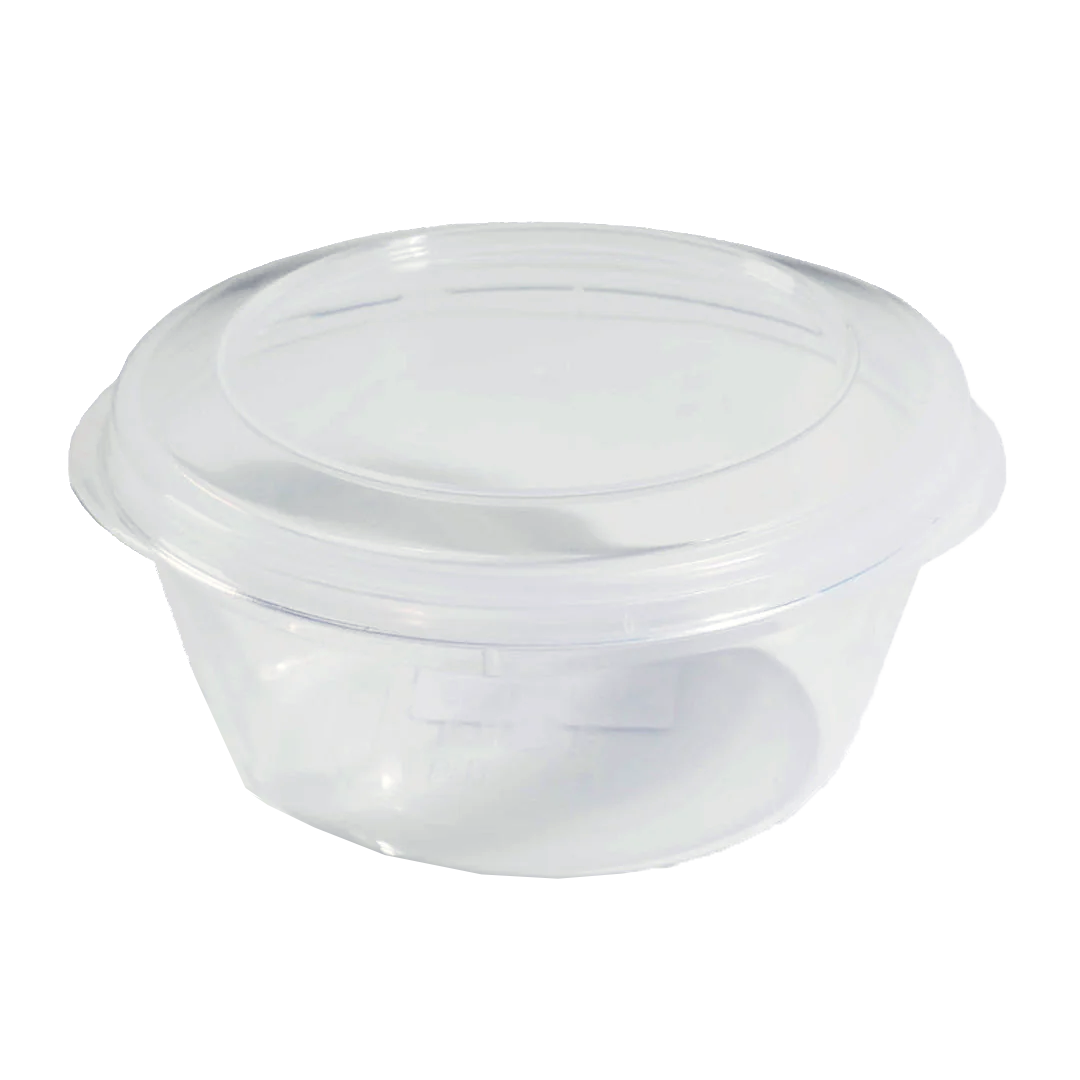 Plastic container for dough balls & toppings
