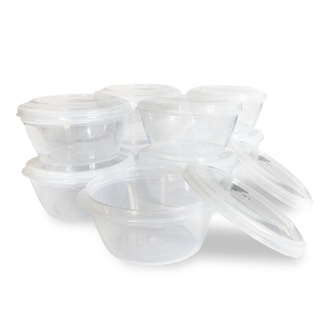 Plastic container for dough balls & toppings