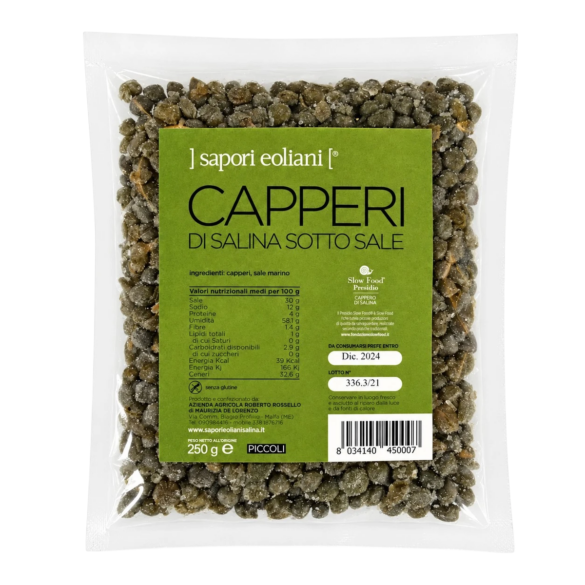 Capers in salt