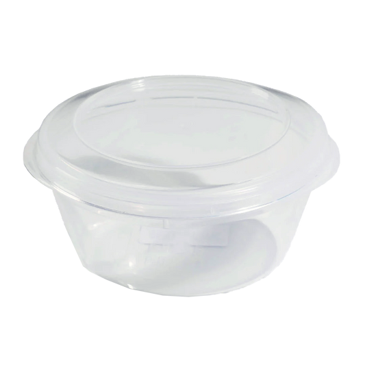 Plastic container for dough balls & toppings